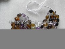 Multi Stone Plain Oval Nuggets Shape Beads